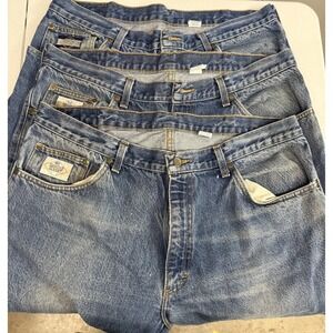 Lot of 3 Vintage Diamond Gusset Jeans Mens 40x29 Blue Denim Regular Fit Bootcut
